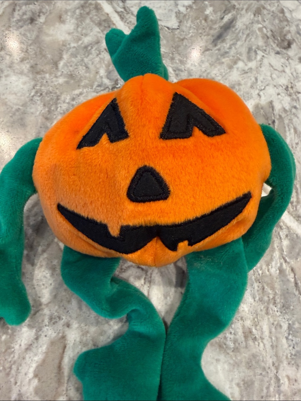 Ty Orange Jack-o'-Lantern Plush with Green Vines